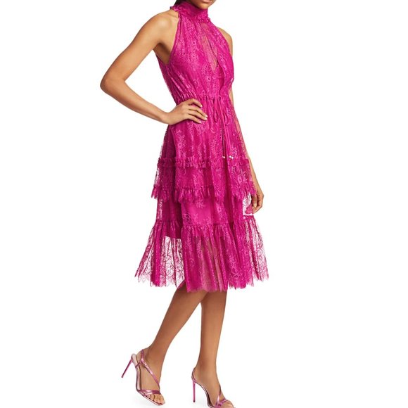 SOLD! Alexis Magdalina Pleated Lace Halter - Picture 3 of 9